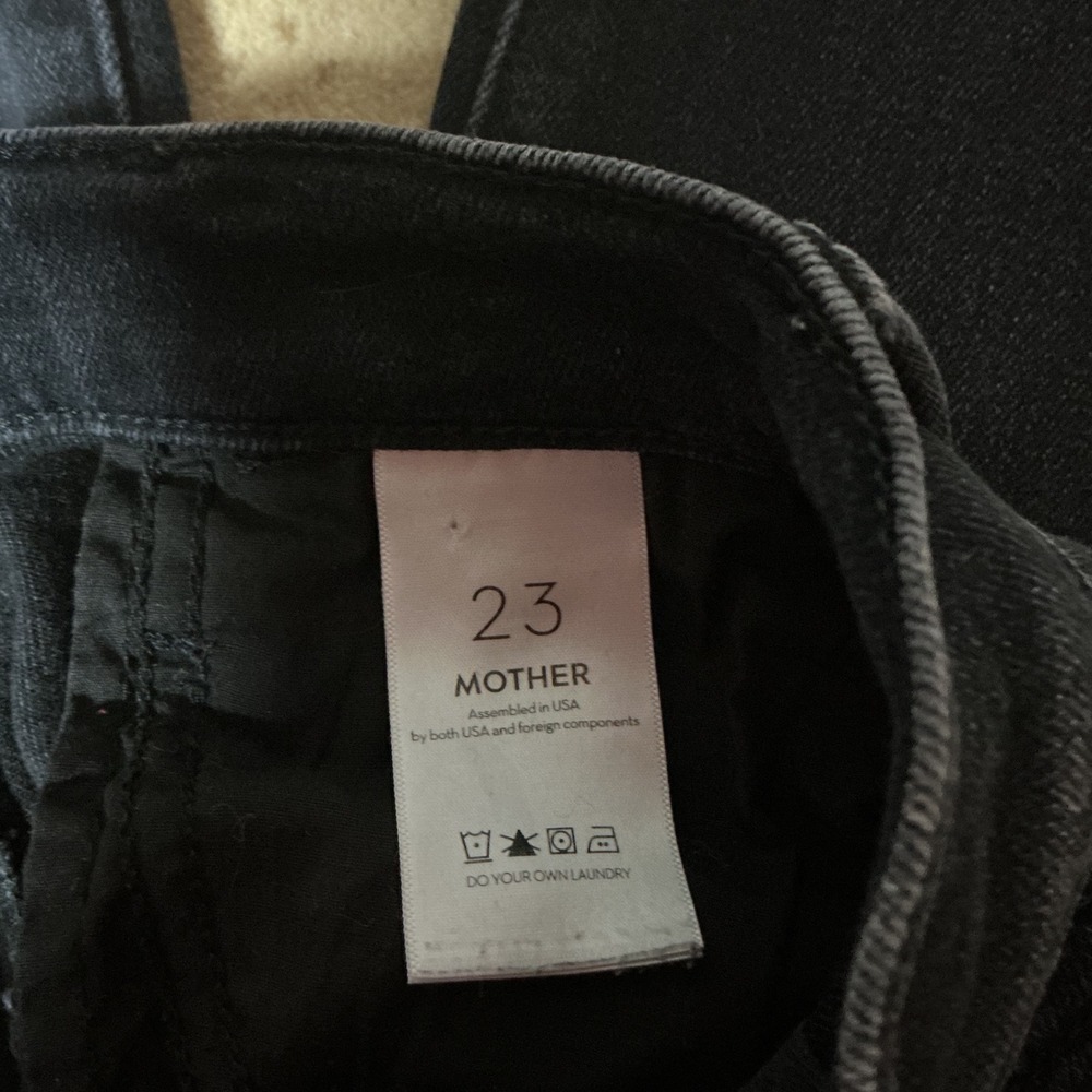 MOTHER The Hustler Ankle Fray Jeans Encounters At Night Black 1117-966 Size 23 - Picture 7 of 7
